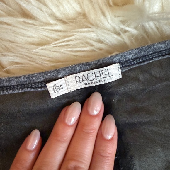 RACHEL Rachel Roy Gray Boxy Asymmetrical 3/4 Sleeve Top - Picture 2 of 3